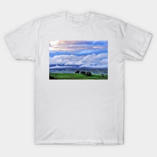 Low cloud drifts over the mountains of the Trossachs, Scotland T-Shirt